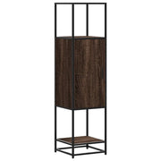 Credenza | Madia | Buffet da pranzo | Armadio da pranzo Rovere Marrone 35,5x35x139cm Legno Multistrato Metallo