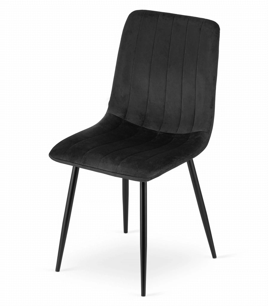 Sedia Valora JEWA in velluto nero dal design ergonomico per il soggiorno x2