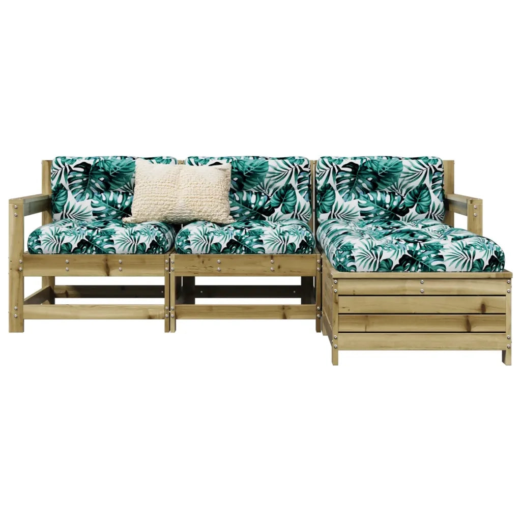 Set Divani da Giardino 4 pz | Set Salotto da Giardino in Legno Impregnato di Pino