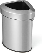Contenitore per rifiuti grande 60 litri in acciaio inossidabile con maniglie, progettato per l'uso angolare in cucina, bagno e ufficio