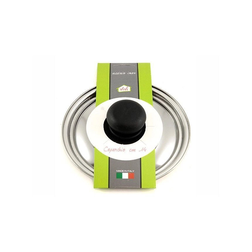 Coperchio in acciaio inox con cravatta cm 14
