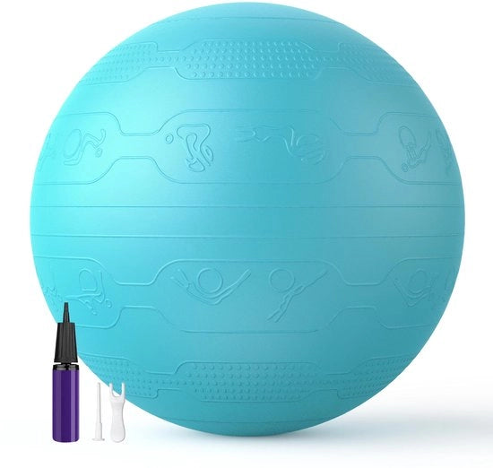 Balloon con disegno a rilievo - Palla anti-esplosione per fitness - Palla yoga - Palla per seduti - Sedia per equilibrio - Materiale PVC di alta qualità