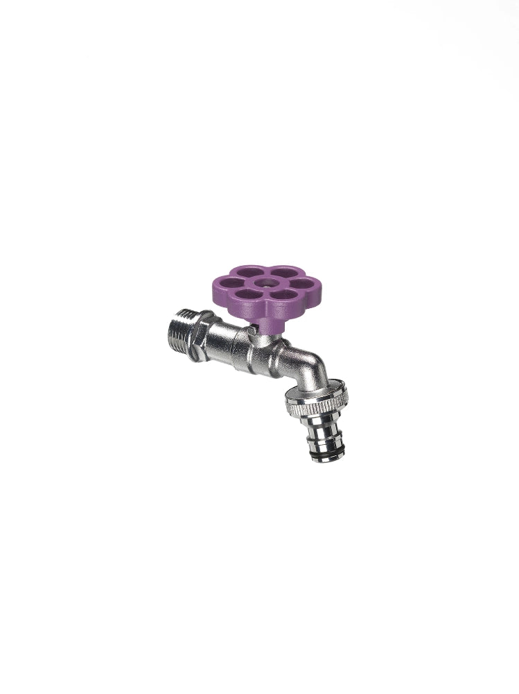 Cheonda - Rubinetto con manopola a fiore Belfer colorato Ø 29 mm Colore: Viola