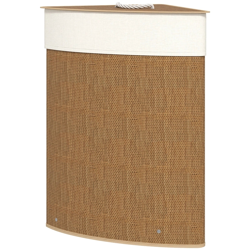 CESTO PORTABIANCHERIA Angolare 35x35x60 cm Bambù Marrone