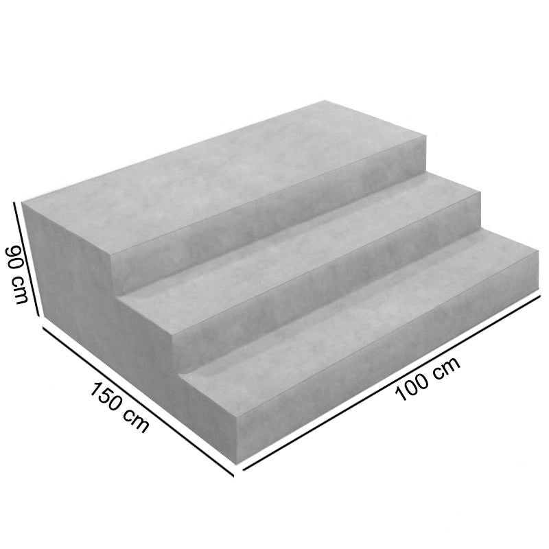 Scala Interna Verona 1,50 X 1,00 H 0,90 M A 3 Gradini, Per Posa Sotto Liner