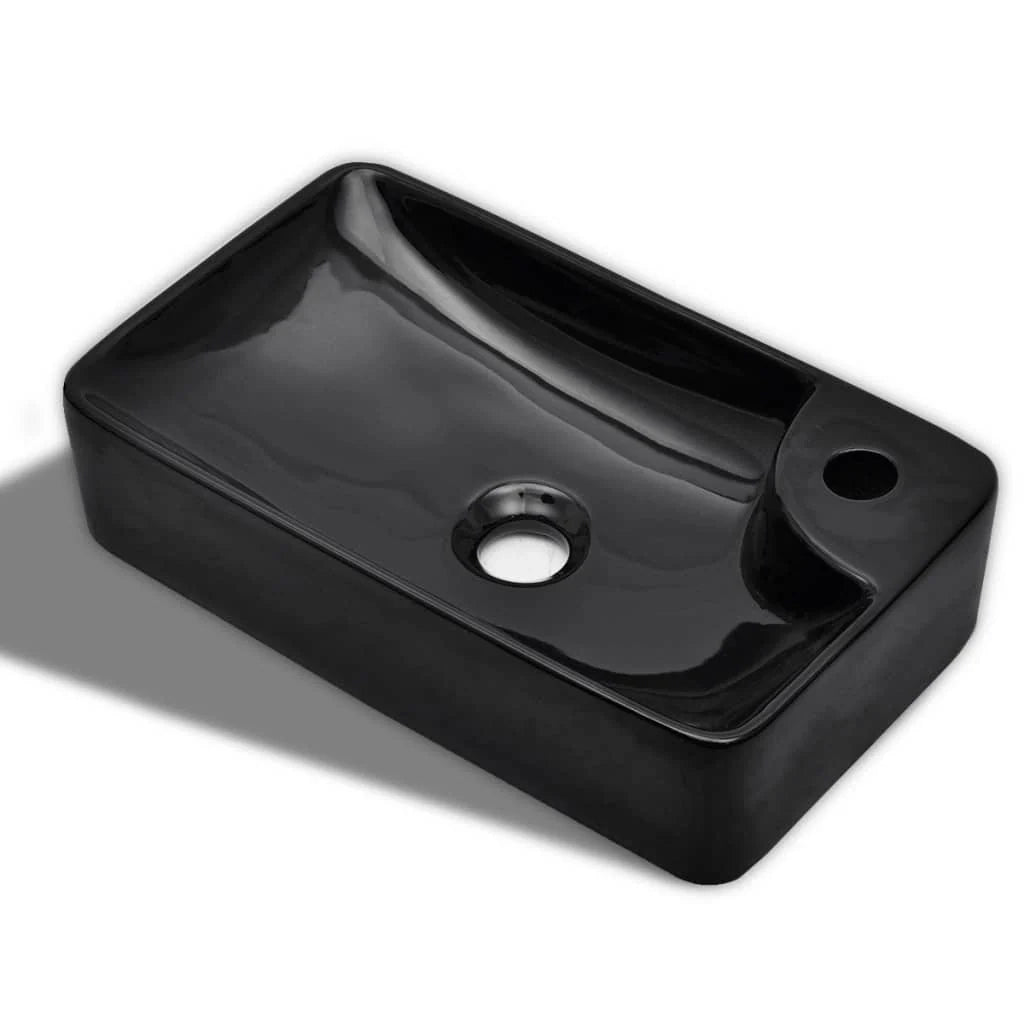 Lavabo da bagno con foro per rubinetto 44 ​​x 25 cm ceramica nera 02_0002510