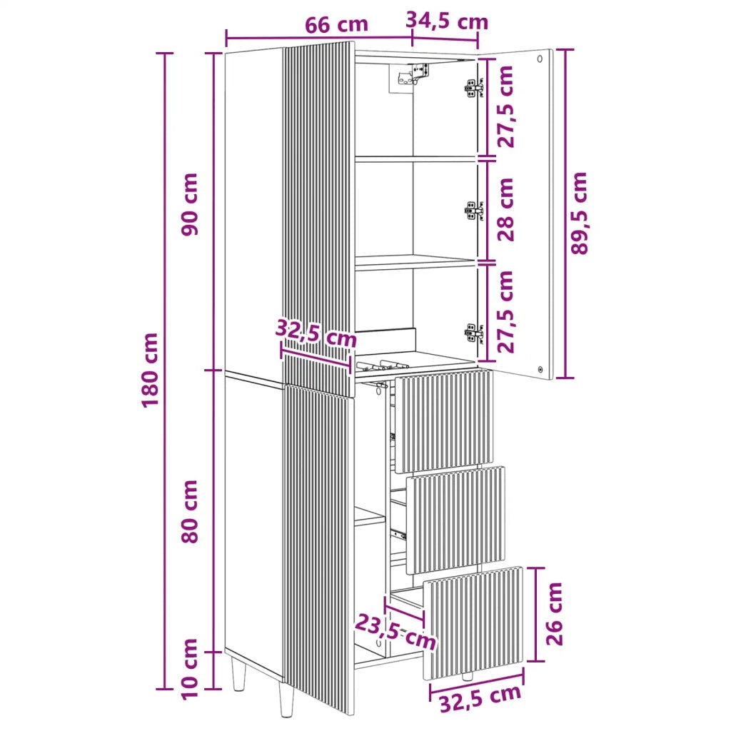 Set di armadi 2 pcs 66 x 34,5 x 90 cm Legno ingegnerizzato 3416581