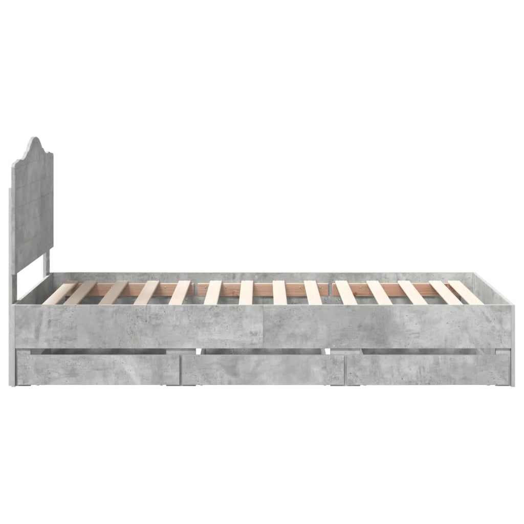 Struttura del letto con cassetto Grigio Cemento 100 x 200 cm 3413446
