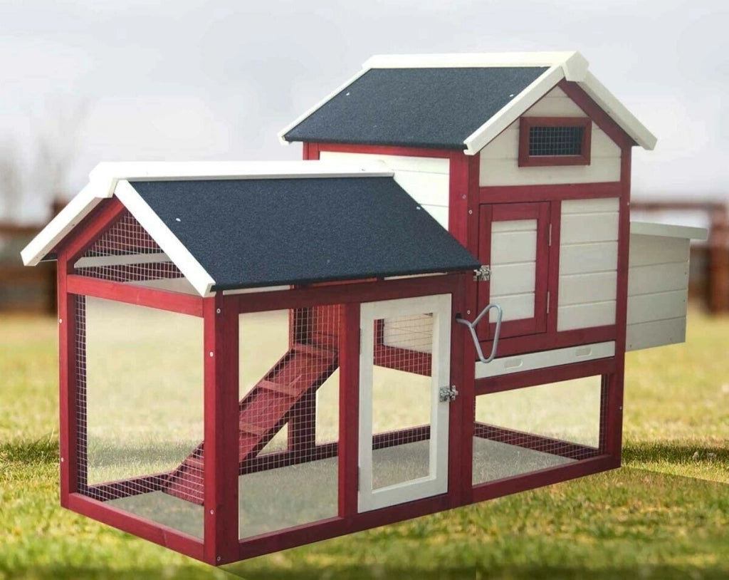 CASETTA PER GALLINE POLLAIO FORESTA IN LEGNO BICOLORE 152X62