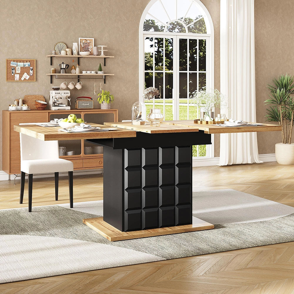 Tavolo estensibile - Xylo - 110-140x80cm motivo quadrettato