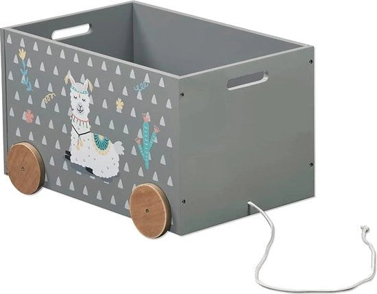 Cassa di archiviazione con ruote, Dimensioni: B: 50 x H: 35 x D: 30 cm, Colore: Alpaca/Grigio
