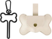 Porta sacchetti per deiezioni cani in pelle impermeabile con clip da cappuccio - per escursioni fuori casa viaggi con cane - guinzaglio - sacchetti per deiezioni cani.