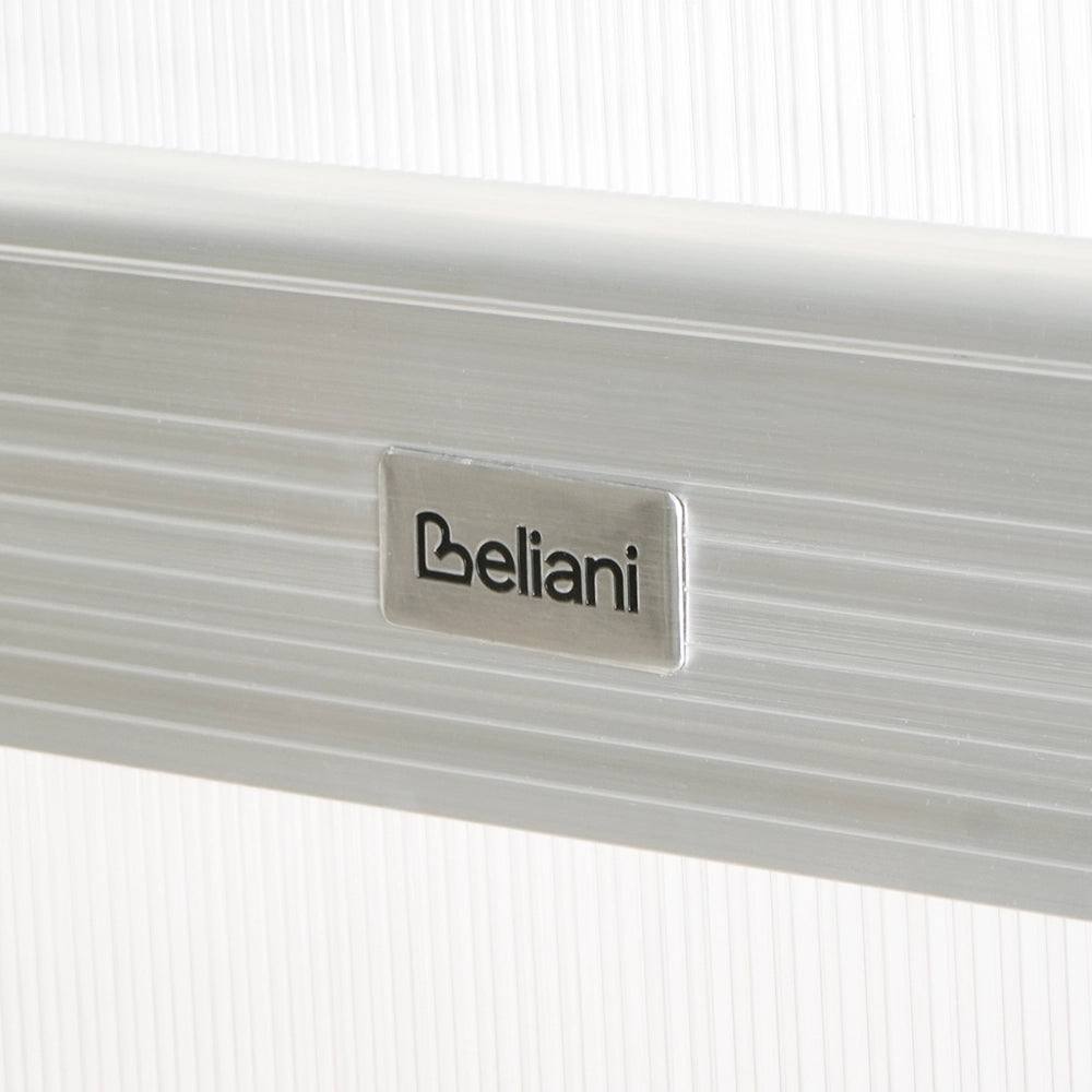 Balcone Serra Pannelli in policarbonato Telaio in alluminio con ripiani Porta scorrevole Protezione UV Argento