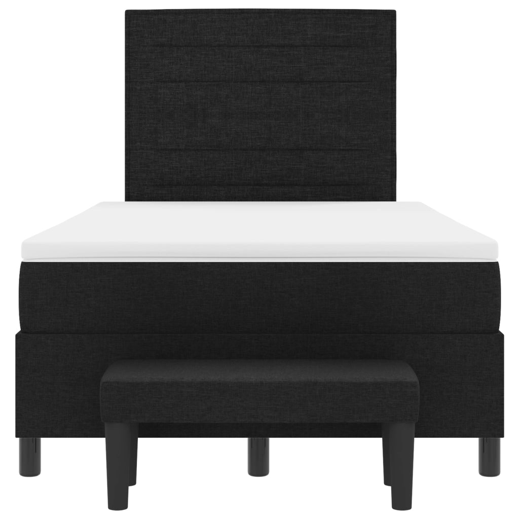 Letto a Rete con Materasso e Panchina Nero 120x190 cm Tessuto