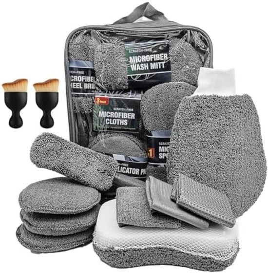 Set di pulizia completo per autoveicoli con 12 accessori - Kit di pulizia professionale