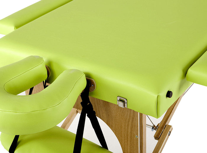 Lettino da Massaggio Fisioterapia Pieghevole con 2 Zone 182x57x60/80cm Benotti Koori Verde