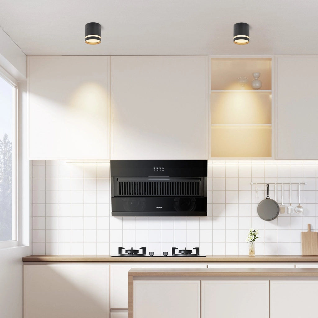 ZMH Faretto da soffitto LED neri rotondi da superficie 5W acrilico piccoli