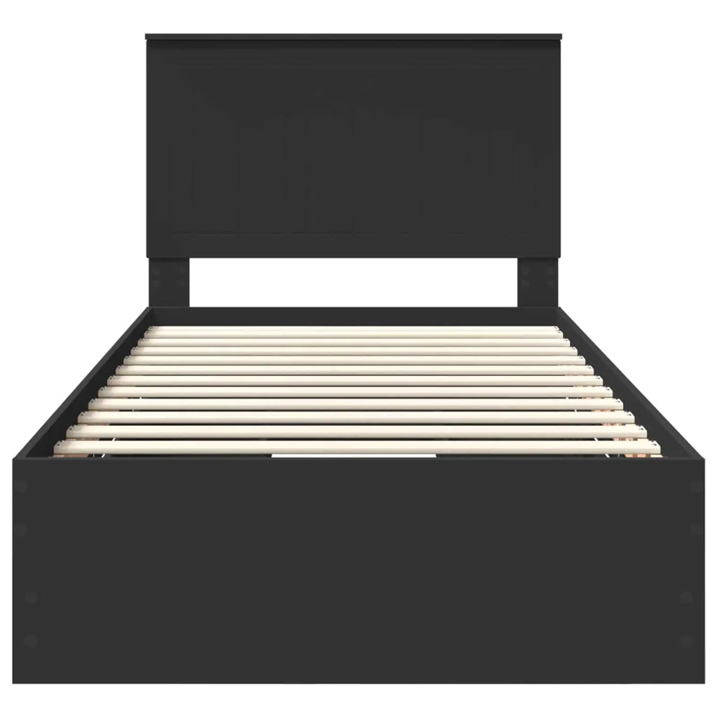 Struttura del letto-Giroletto Nero 100 x 200 cm Legno Ingegnerizzato 223840
