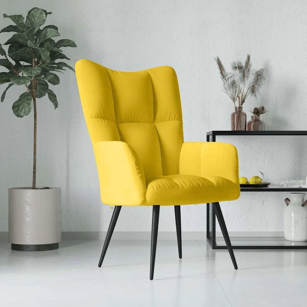 Divano Sedia-Poltrona Relax Giallo Senape in Velluto 442738
