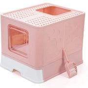 Trade Shop - Lettiera Per Gatti Con Ingresso Dall'alto Coperchio Toilette Paletta In Plastica -