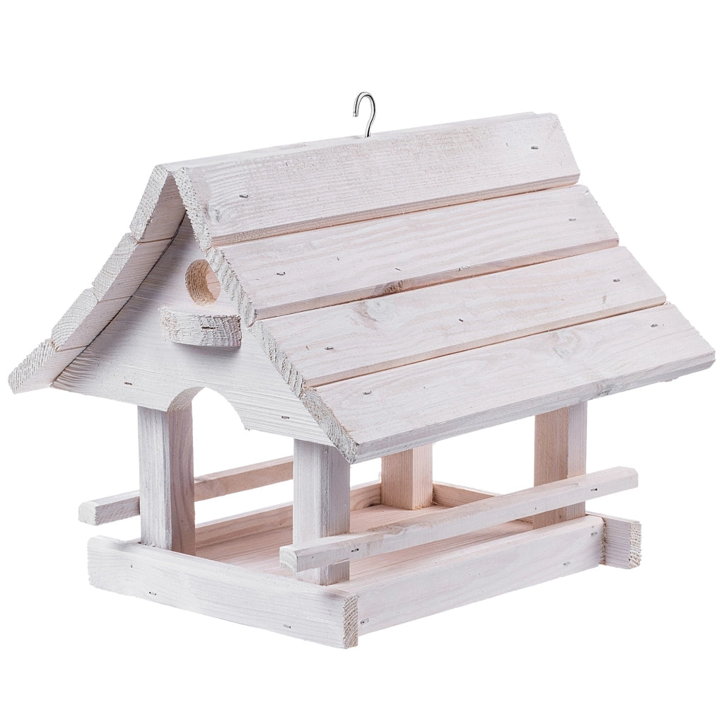 KADAX Grande mangiatoia per uccelli in legno da appendere, decorazione da giardino.