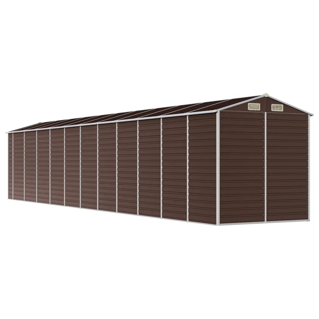 Capanno da Giardino Marrone 191x980x198 cm in Acciaio Zincato 3188274