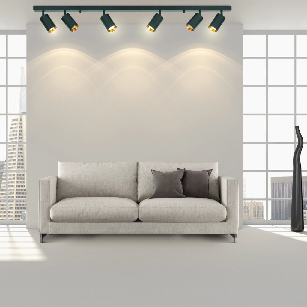 Plafoniera da soffitto 6 faretti GU10 nero/oro Maribel Polux