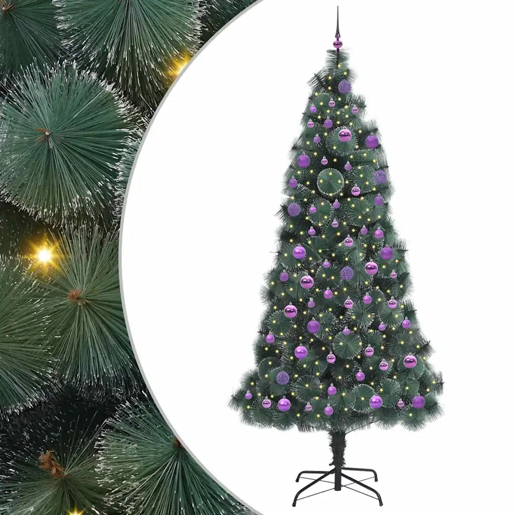 Albero di Natale | Decorazioni natalizie artificiale pre-illuminato con set di palline