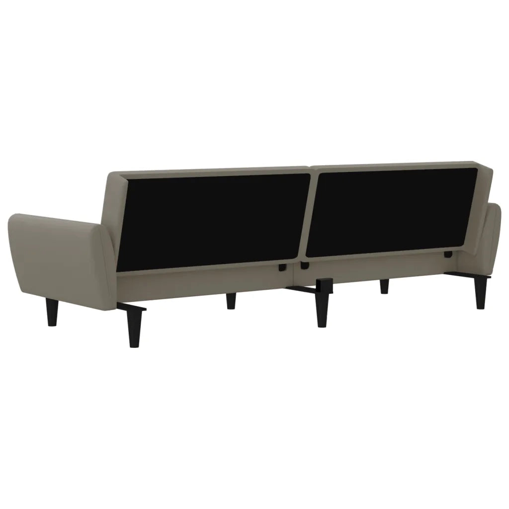 Divano Letto a 2 Posti Grigio Chiaro in Velluto 375858