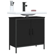 vidaXL Mobile Lavabo Bagno Nero 60x30x60 cm in Legno Multistrato