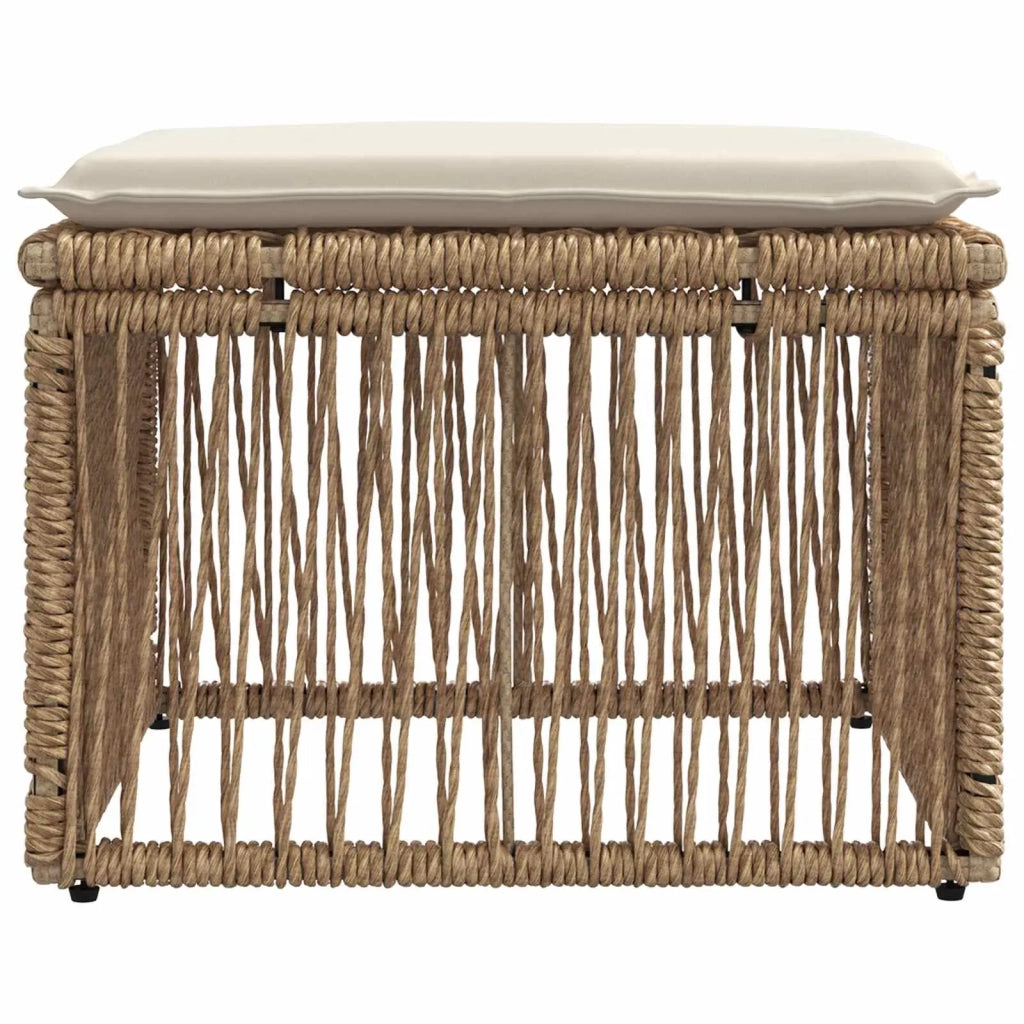 Poggiapiedi Beige polyrattan 42026724