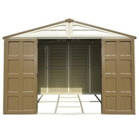 Casetta Box da Giardino 325x240x233 cm in PVC Avorio/Marrone