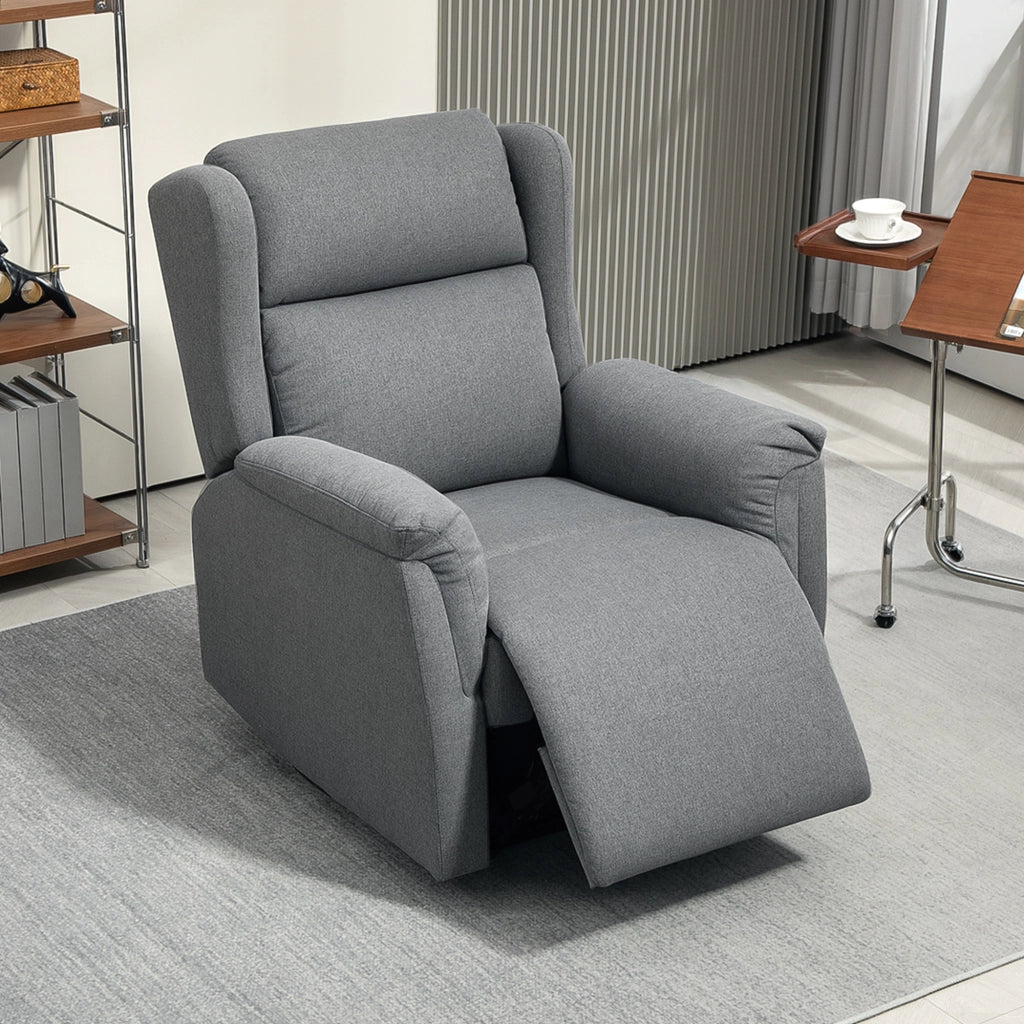 Poltrona relax reclinabile ¨C Xylo ¨C tessuto grigio scuro con poggiapiedi 160¡ã