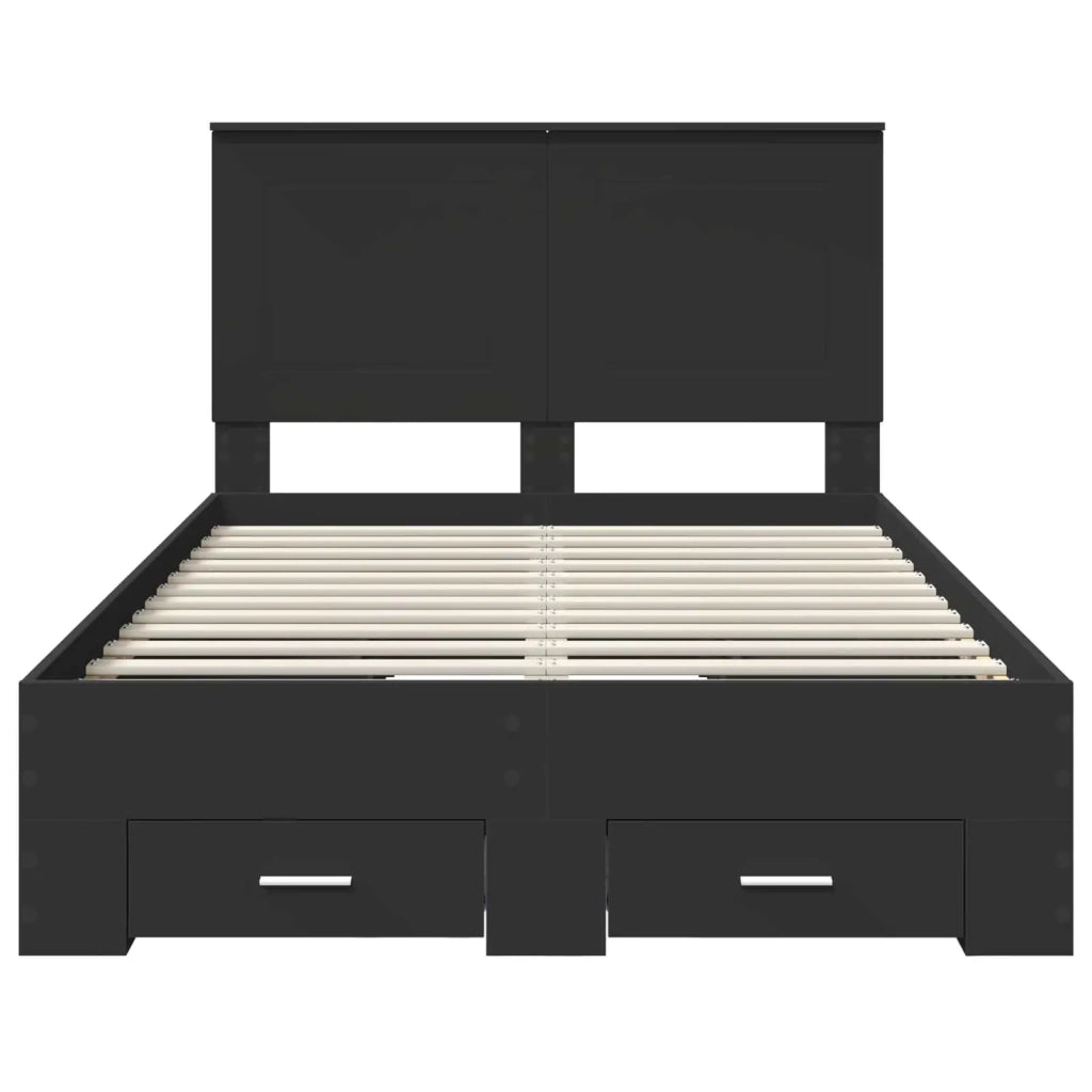 Struttura del letto Nero 135 x 190 cm Legno multistrato