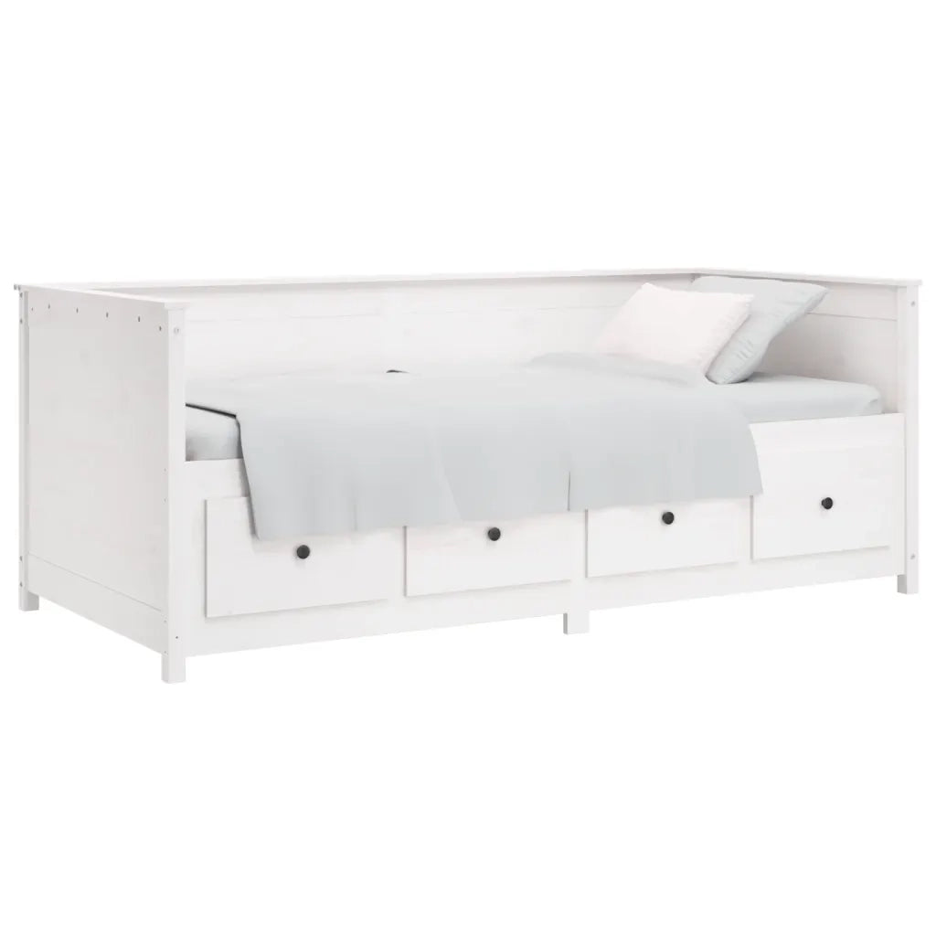 Dormeuse senza Materasso Bianca 90x190 cm Legno Massello Pino 820912