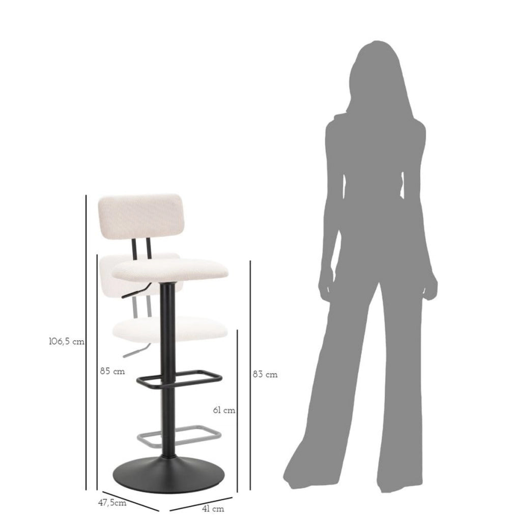Set di 2 Sgabelli Alti VKH446, Bianco, Metallo, 41x47,5x85 cm