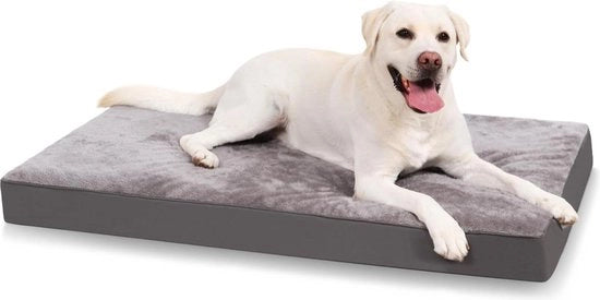Cuscino per cani grande lavabile - copertura impermeabile e rimovibile - cuscino antiscivolo per animali domestici grigio 88x55x7 cm.