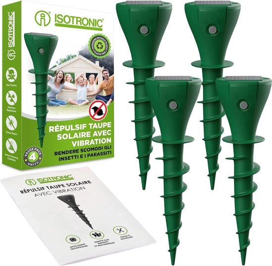 Molinario Solare - 100% Amichevole per gli Animali - Repellente per Topi alimentato da Energia Solare
