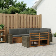 Set divano sezionale con cuscino 7 pcs Naturale e Antracite