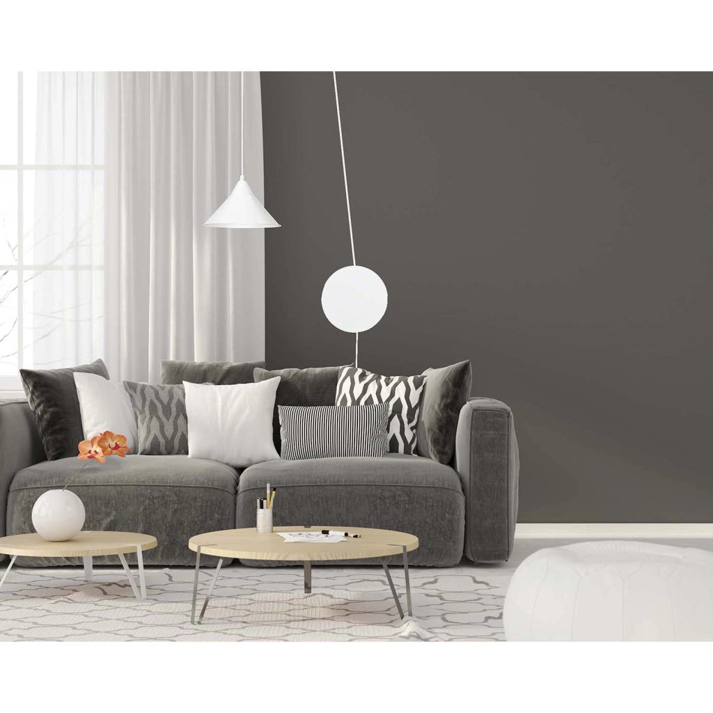 Sospensione Minimal 1 Luce Fujin In Acciao Bianco E Paralume A Cono