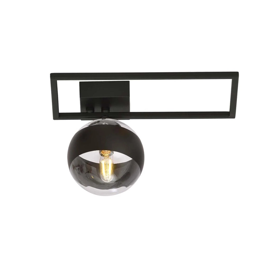 Plafoniera Moderna Perseo Acciaio Nero Mod4 1 Luce E14