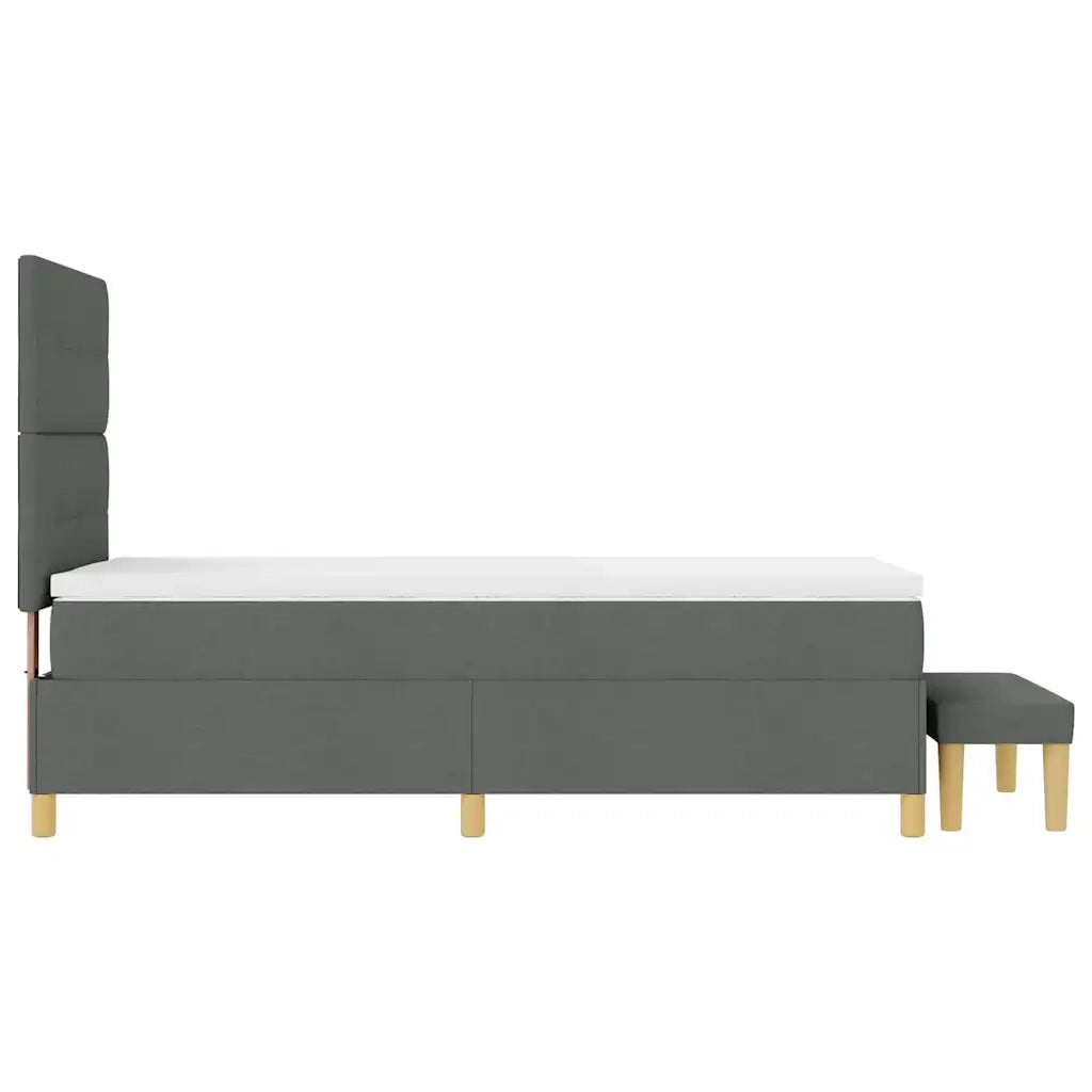 Letto a molle con materasso Grigio scuro 100 x 200 cm Tessuto 3344276