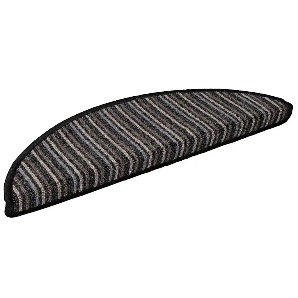 Tappetini per scale autoadesivi 15 pcs Antracite 56 x 17 x 3 cm