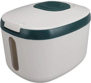 Contenitore per Riso - Contenitore di Riso a Pressione con Finestra Vetrata per Granaglie e Farina di Zucchero (L Verde 15 kg/331 lb)