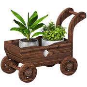 Fioriera Rialzata Giardino in Legno con Ruote ¨C zephmum ¨C 68x38x52 cm