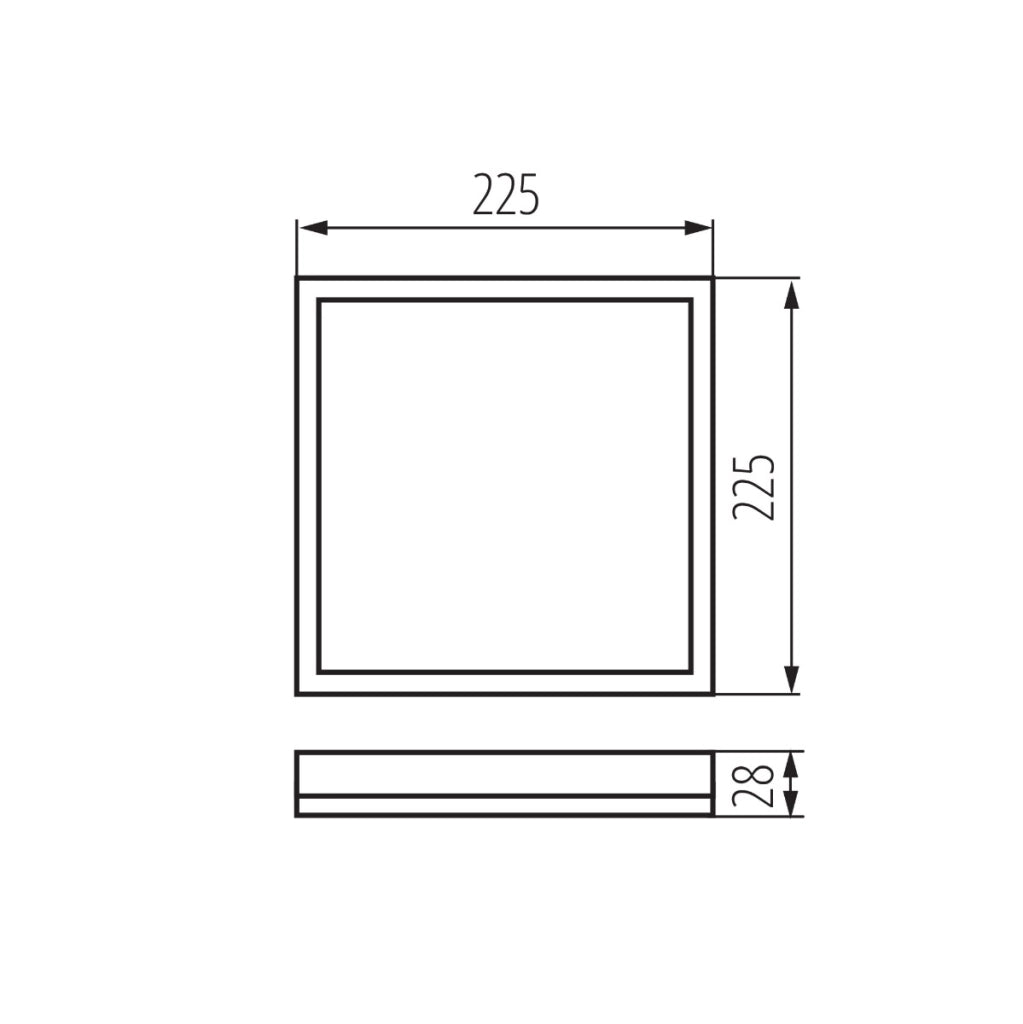 Plafoniera LED 12,3W quadrata 22,5cm nera IP54 3CCT