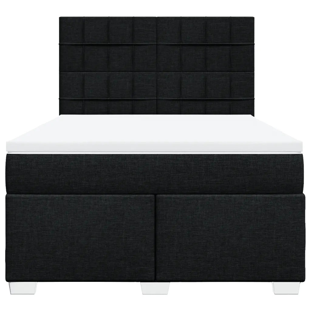 Giroletto a Molle con Materasso Nero 140x200 cm in Tessuto