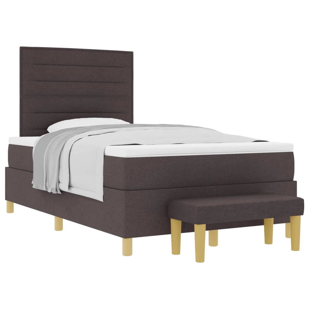 Letto a molle con testiera Marrone scuro 200 x 120 cm Tessuto 3344215