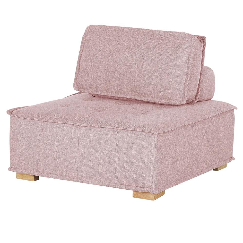 Set Divano Rosa Tessuto Poliestere 300 x 200 cm Imbottito 4 Posti Modulare Scandinavo Moderno