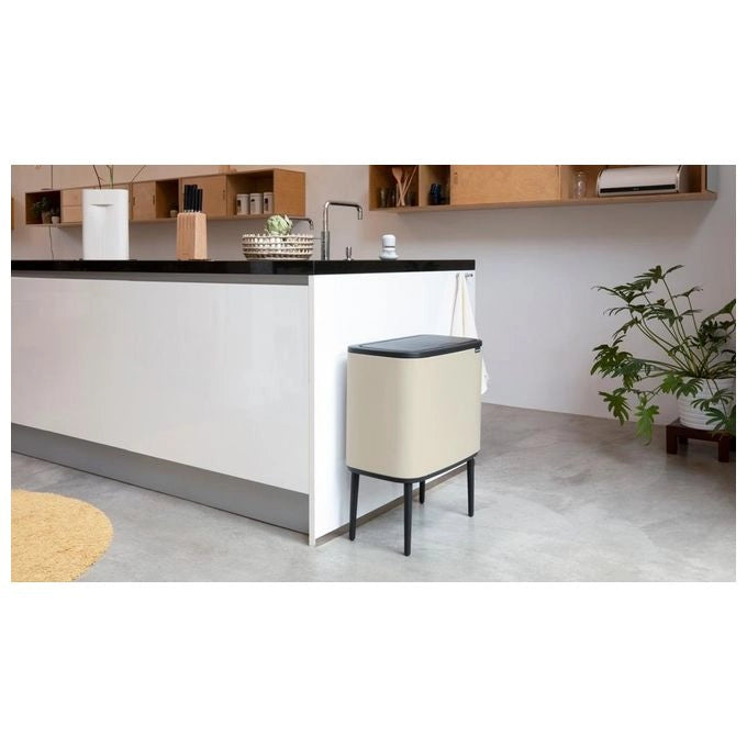 Brabantia 201585 Bo Touch Bin Pattumiera Raccolta Differenziata 2 Scomparti 34 L Soft Touch colore Beige